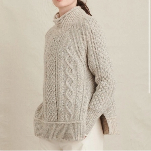 Alex Mill Camil Cable-knit Mélange Wool Alpaca Sweater Size Small - Picture 3 of 10